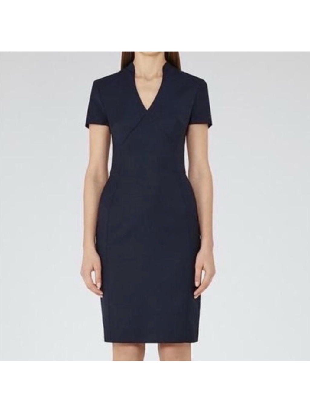 Reiss Indis Tailored Dress In Navy Size 6